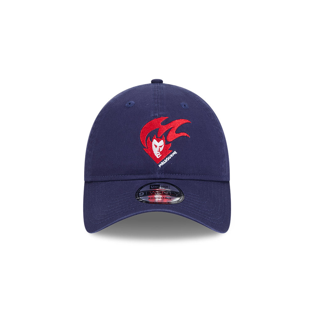 Melbourne Demons Hat - AFL 2025 Retro Washed 9Twenty Strapback Cap - New Era